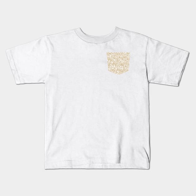 Pocket - MARKS TEXTURE OCHRE Kids T-Shirt by ninoladesign